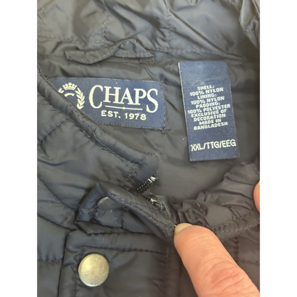 Chaps Men’s Blue Quilted Full-Zip Snap Sleeveless Vest Size XXL NEW - Picture 6 of 8